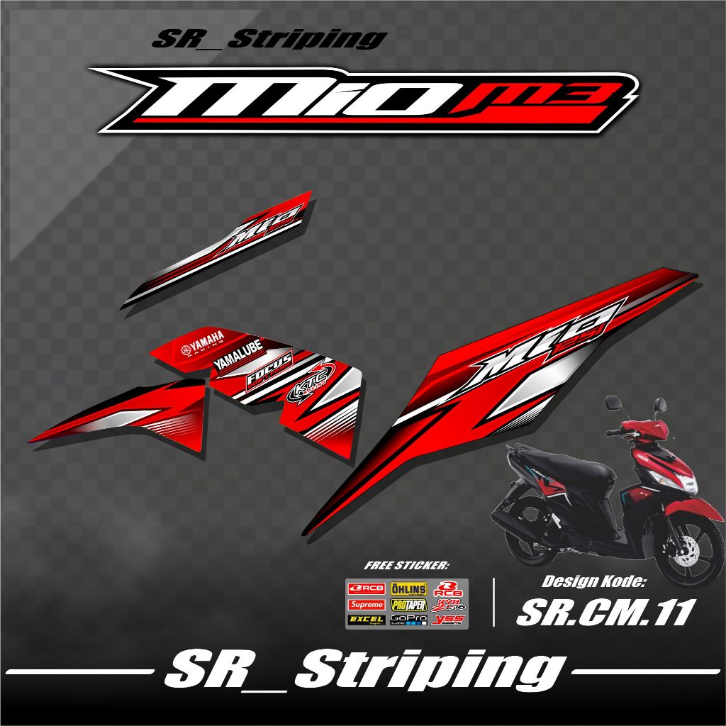 Mio M3 Striping / สติ๊กเกอร์ Mio Z / MIO 125 Striping / Mio M3 รูปลอก / Mio Z Striping / Mio 125 Str