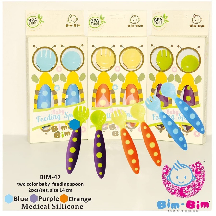 BIM BIM ONESET CHILDRENS SPOON & FORK CUTLERY 2 สี BPA FREE BIM47