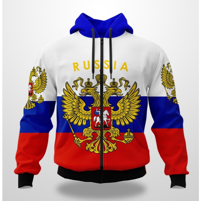 Custom RUSSIA Jacket // Custom RUSSIA Flag Jacket Fullprint Cool