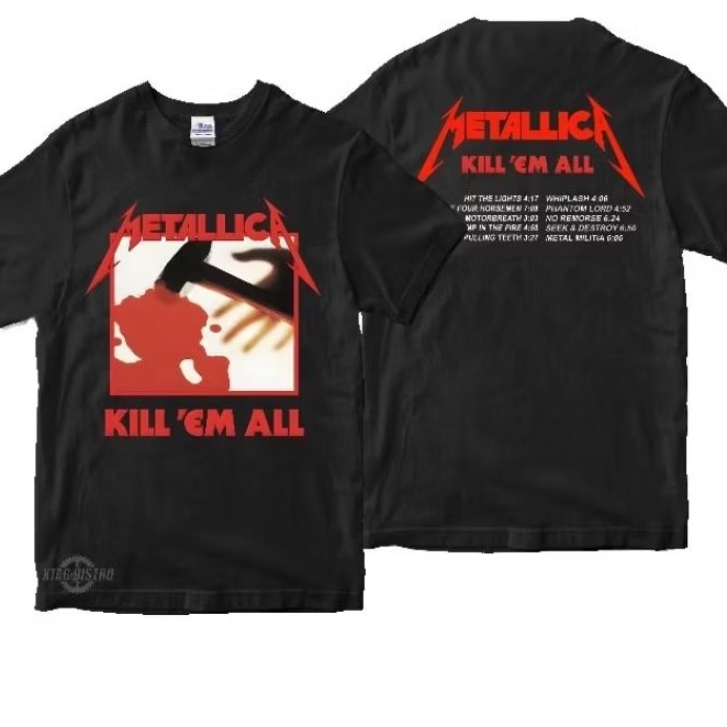 METALLICA Kill it all เสื้อยืดพรีเมี่ยม เสื้อยืดวง Metallica Metallica และ justice ใส่ sandman