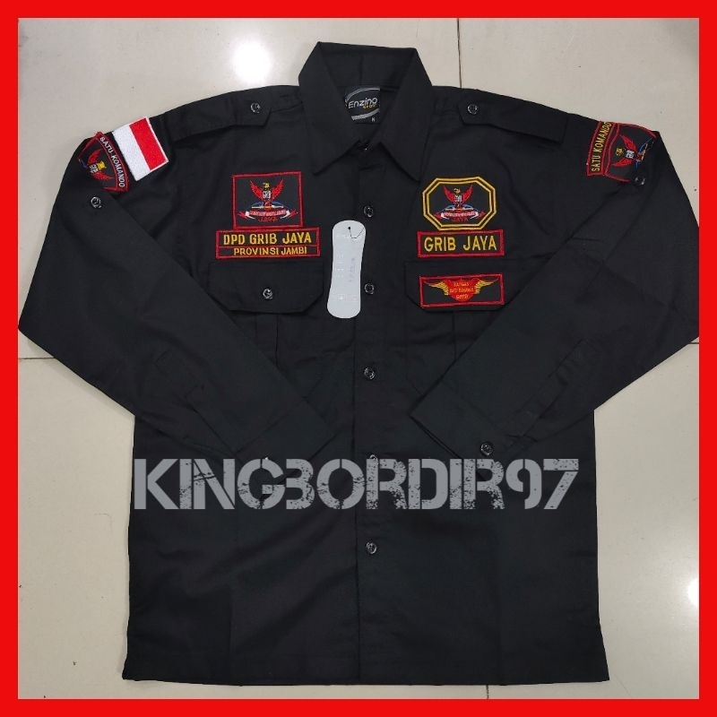 KEMEJA Grib Jaya shirt/Grib Jaya Organization Uniform/Grib Jaya Organization Uniform เสื้อปักด้านหน้