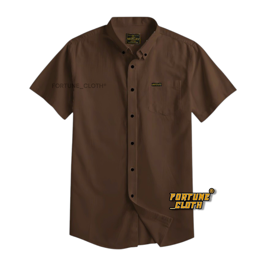 KEMEJA KATUN เสื้อเชิ้ตผ้าฝ้ายพรีเมี่ยมแขนสั้นสําหรับผู้ชาย | เสื้อเชิ้ตอย่างเป็นทางการและลําลองล่าสุดสําหรับผู้ใหญ่ | ชุดทํางานสํานักงาน | จัมโบ้บิ๊กไซส์ สีน้ําตาลเข้ม