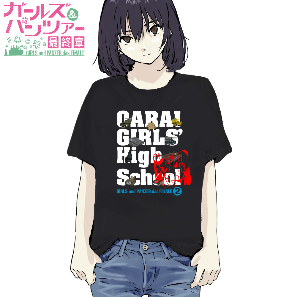 เสื้อยืดเด็กผู้หญิง Und Panzer Das Finale 2 [ถัง Academy ของ Oarai Girls]