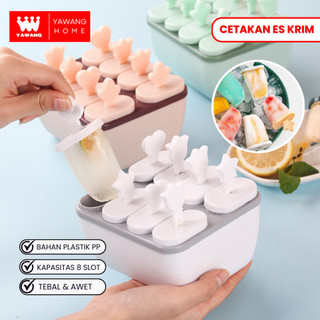 YAWANG Home Cetakan Es Krim DIY Cetakan Es Batu Pudding 8 Slot Cetakan Coklat Agar-Agar Plastik Silicon Gel