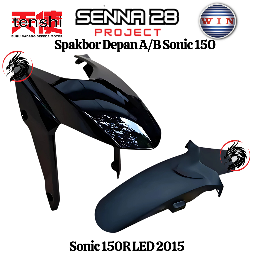 Win บังโคลนหน้า Sonic 150 R Led Part A And B 2015 K56 บังโคลนสีดํา