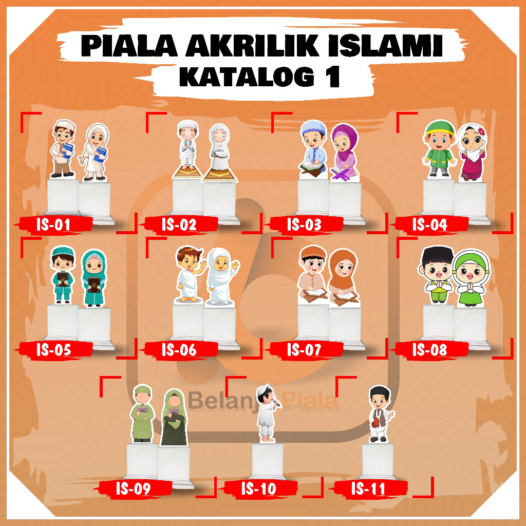 MINIMAL ISLAMIC ACRYLIC CUP STICKER FRONT STICK แผ่นสีขาวไม่มีคําสั่ง MINIMUM