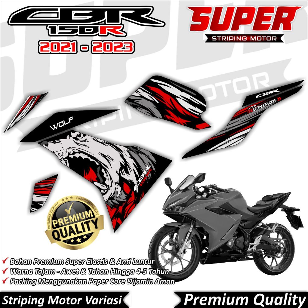 CBR 150r 2021 สติ๊กเกอร์ Anti-Fade Cool CBR 150r 2021 Striping Honda CBR 150r 2021 Wolf