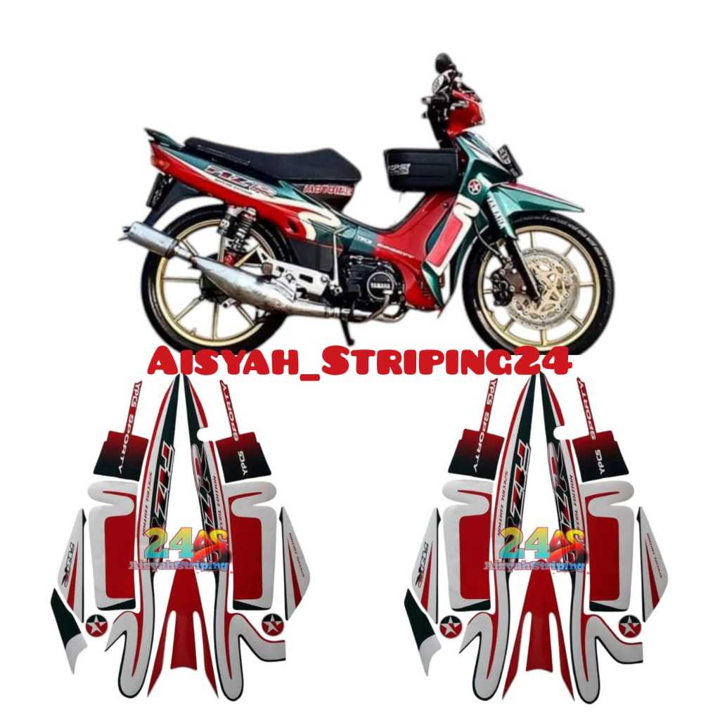 สติ๊กเกอร์ HIJAU STRIPING FULL SET LIS LIST BODY YAMAHA FIZR F1Z R CALTEX สีเขียว