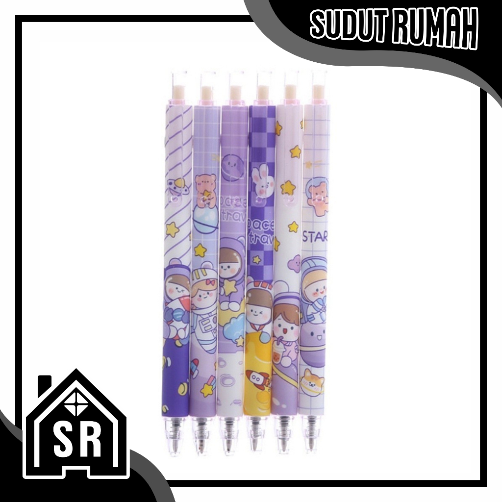 SR Cartoon Motif ปากกาเจลปากกาเกาหลีสําหรับนักเรียนและสํานักงานปากกาน่ารักนําเข้าของที่ระลึก S052