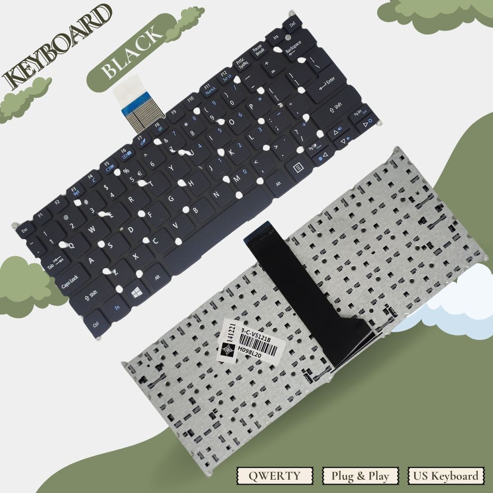 คีย์บอร์ดคุณภาพดีที่สุด Acer Aspire V5-121 V5-131 V5-171 S3 S3-951 S5-391 - รับประกัน
