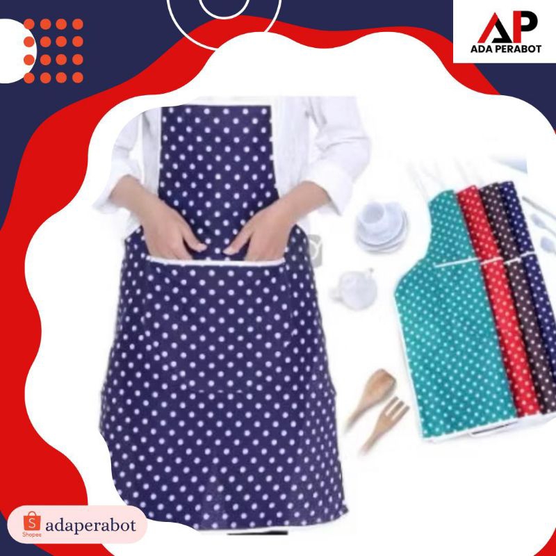 POLKA DOTS CLOTH APRON / ADULT KITCHEN APRON / APRON