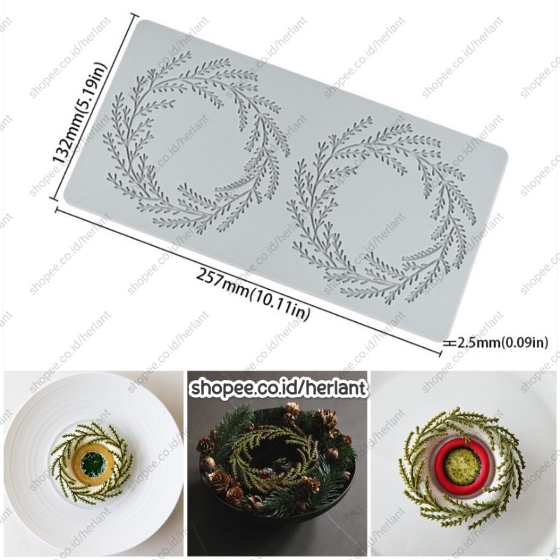 RB Tuile Mold Pine Ring แม่พิมพ์ซิลิโคนต้นสน ตกแต่งเค้กน้ําผึ้งช็อคโกแลต