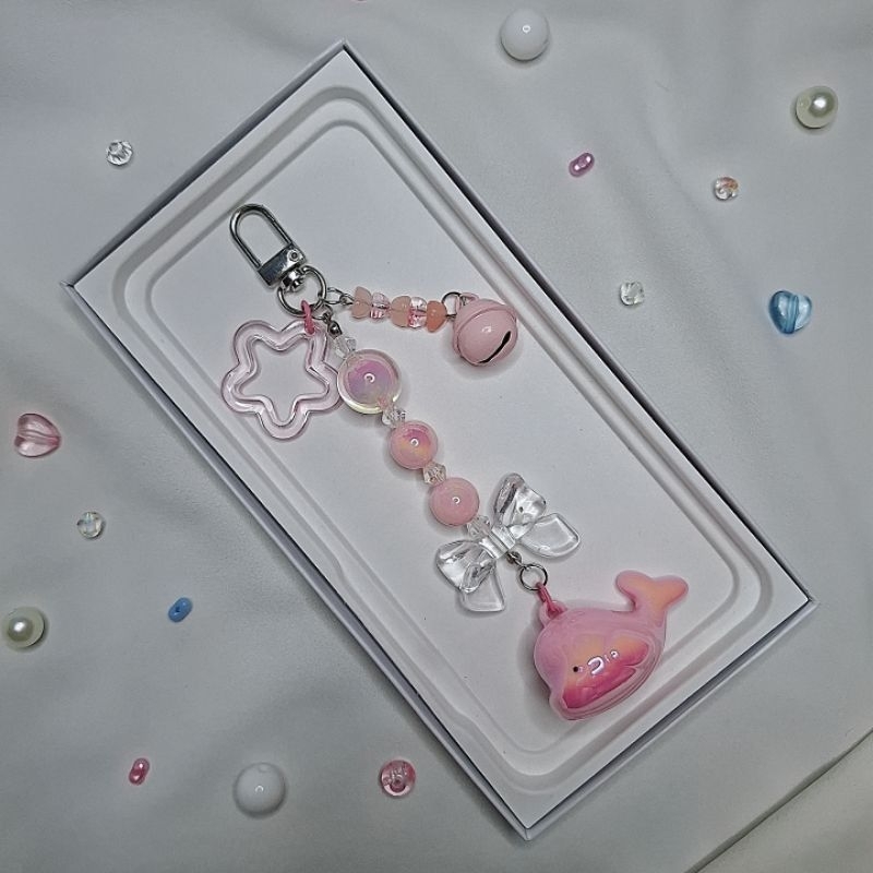 GANTUNGAN [BUY1GET1 Random] BAG CHARM KEYCHAIN BAG KEYCHAIN Whale Series