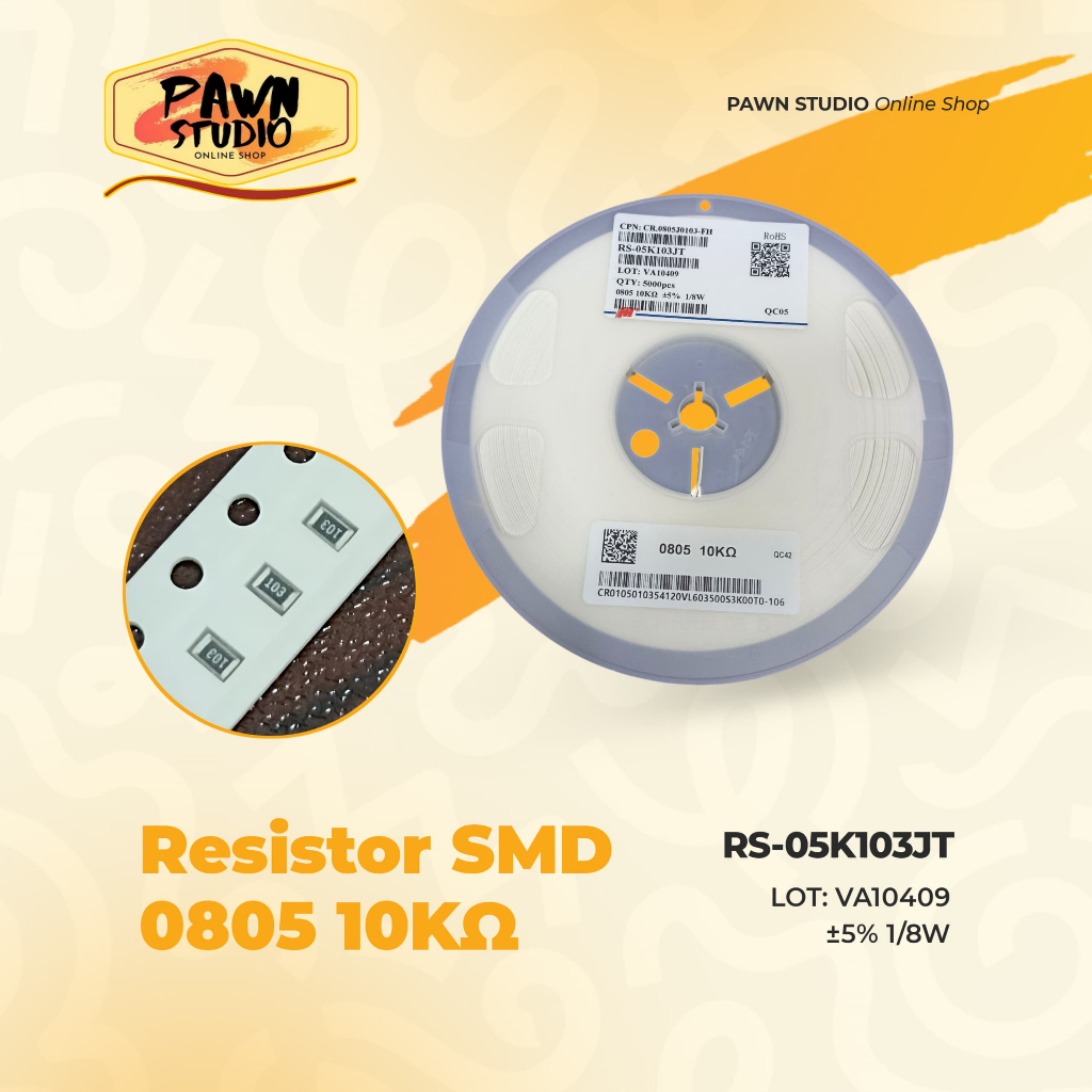 ตัวต้านทาน smd 08805 ตัวต้านทาน smd 10k 10ohm 10r 5% 1/8w