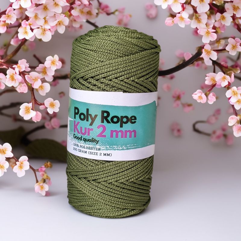 HIJAU POLY ROPE KNITTING YARN 2 MM GREEN SERIES
