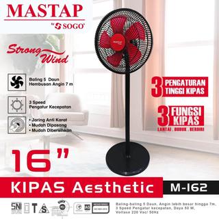 MASTAP - Kipas Angin Berdiri 16 inch /Aesthetic /Harga Murah/ 3 Ketinggian/ 5 Baling Plastik / M-162