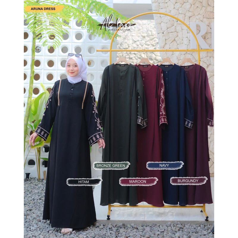 RR ARUNA DRESS BY ALFARO MATT SABRINA PREMIUM LUXURY WOMENS OUTFIT LATEST FASHION STYLE HIJAB STYLE 