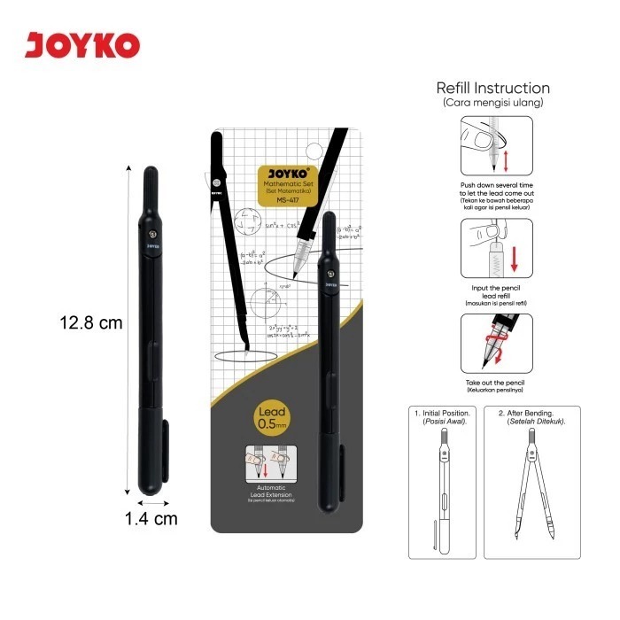 ชุดคณิตศาสตร์ Joyko MS-417 Caliper / Long Caliper