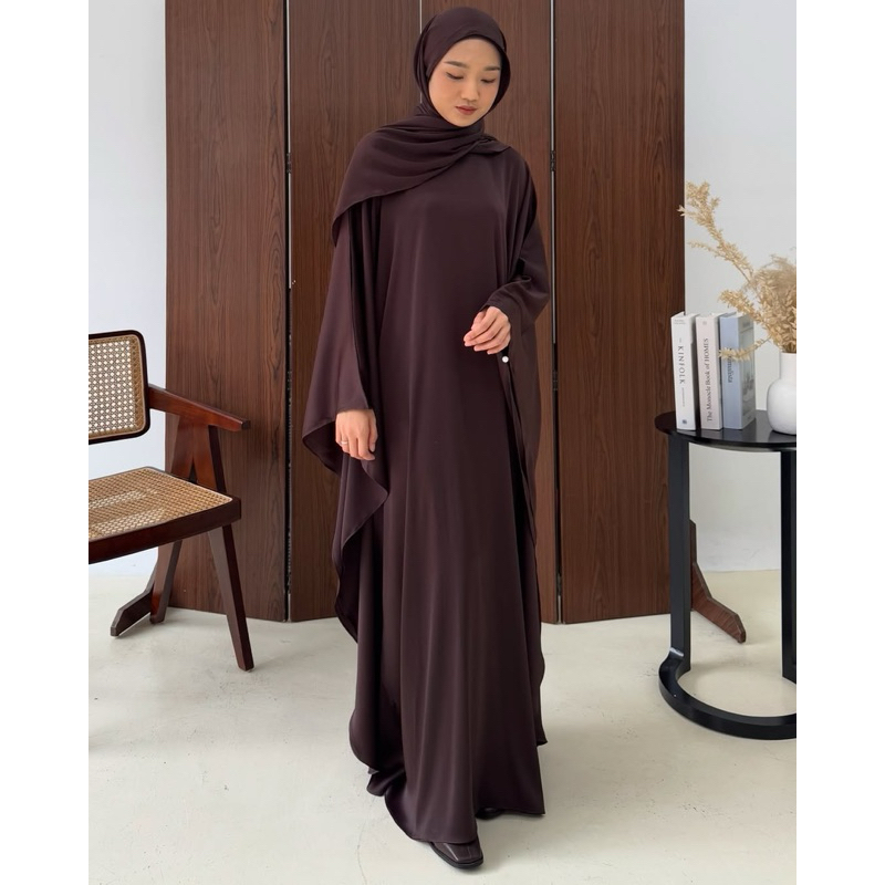 Janna kaftan batwing + ผ้าพันคอ ผ้าไหมเนื้อพรีเมี่ยม