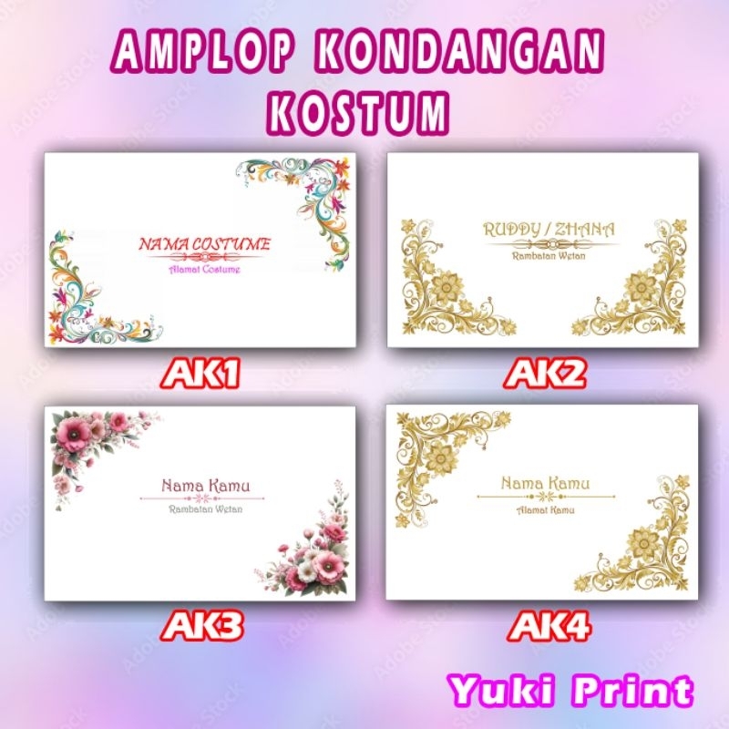 WEDDING ENVELOPE CONTAINS 25 COSTUME ENVELOPE COSTUME ENVELOPE