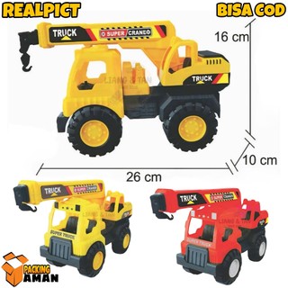 ( BISA COD ) PROMO Mainan Anak Laki Laki Mobil Mobilan Truk Truck Crane / Mainan Konstruksi Truck Truk Excavator SNI Murah