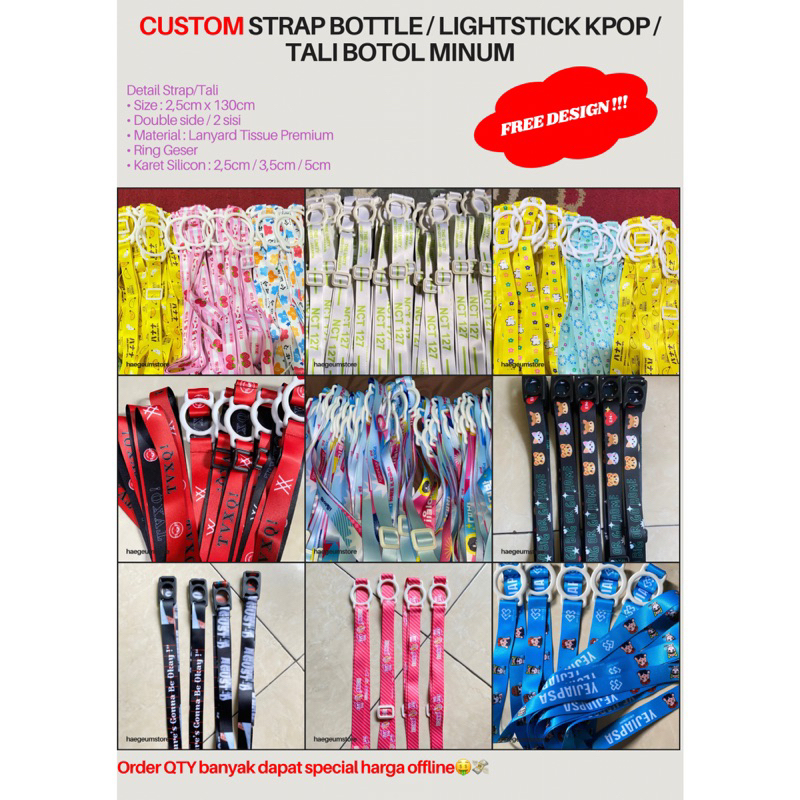 Blackpink GANTUNGAN CUSTOM KPOP Lightstick Strap / สายขวดดื่ม / Kpop Ls ตกแต่ง / สายคล้องคอ / สายรัด