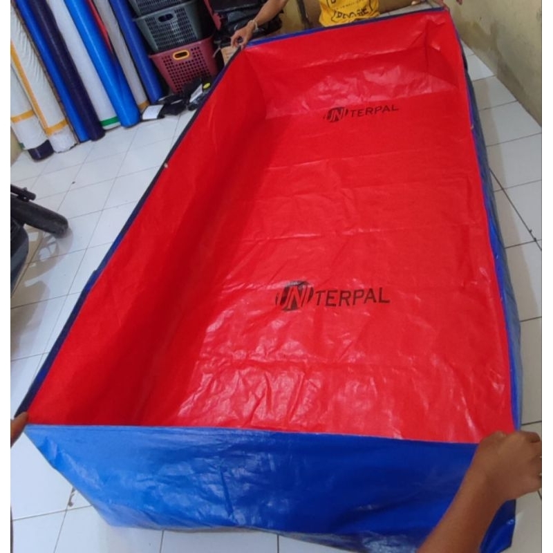บ่อผ้าใบกันน้ําปลา ขนาด 200cmx100cmx50cm a3