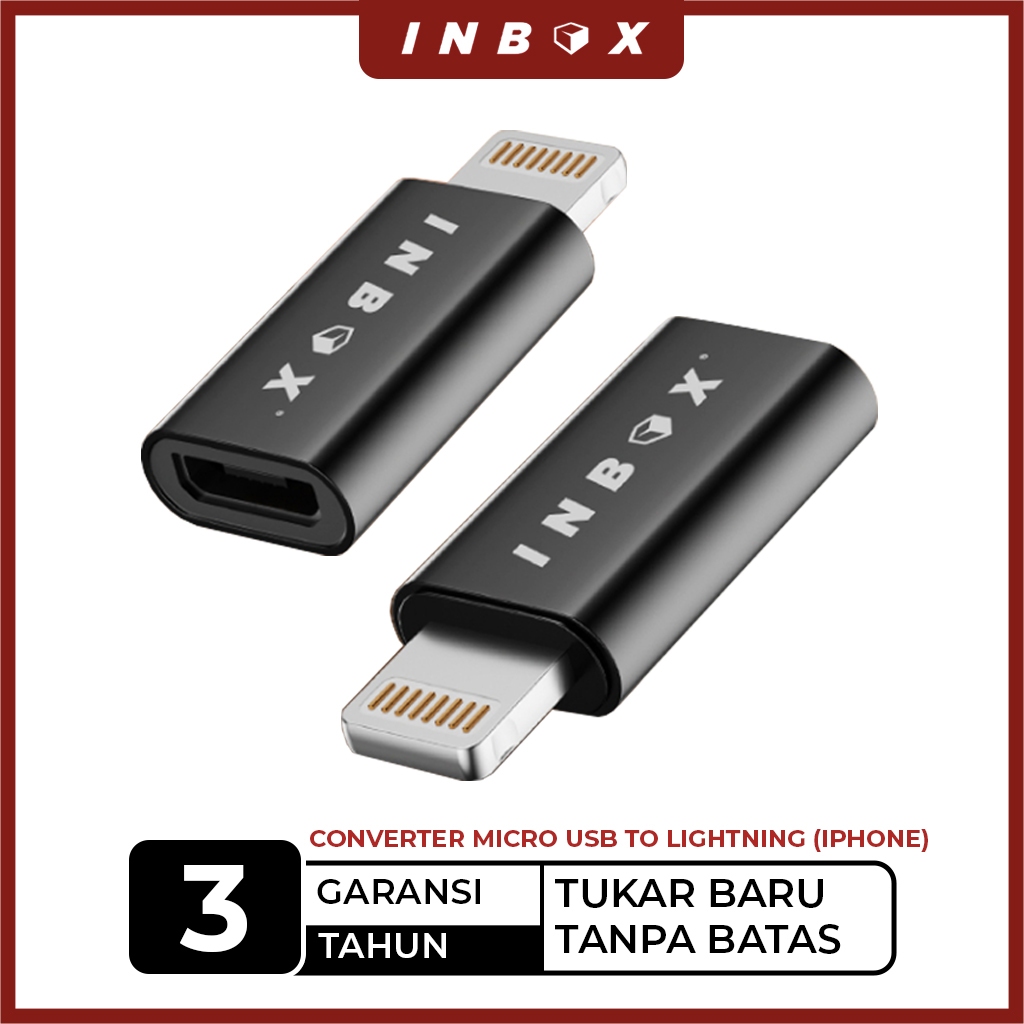 INBOX Converter Micro to Lightning iPhone Adapter OTG Connector Adaptor Premium