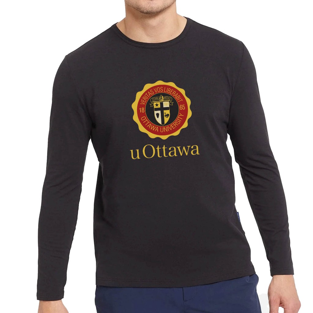 OTTAWA Canada Cotton Combed Premium University เสื้อยืดแขนยาว
