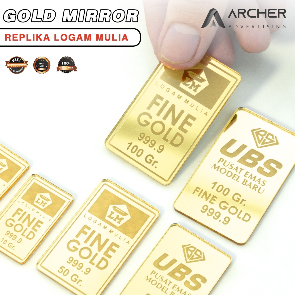 REPLICA ANTAM GOLD PRECIOUS METAL REPLICA 1 GRAM - 100 GRAM GOLD ACRYLIC DOWARD ACCESSORIES INDIVIDU