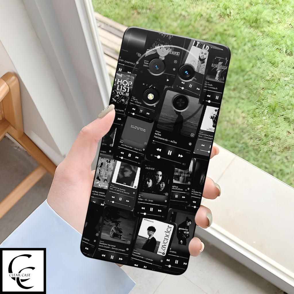 HP Last Honor X9C โทรศัพท์มือถือ Softcase 2025 Black Motif | เคส Honor X9C ล่าสุด | ฟิล์มกันรอยโทรศั