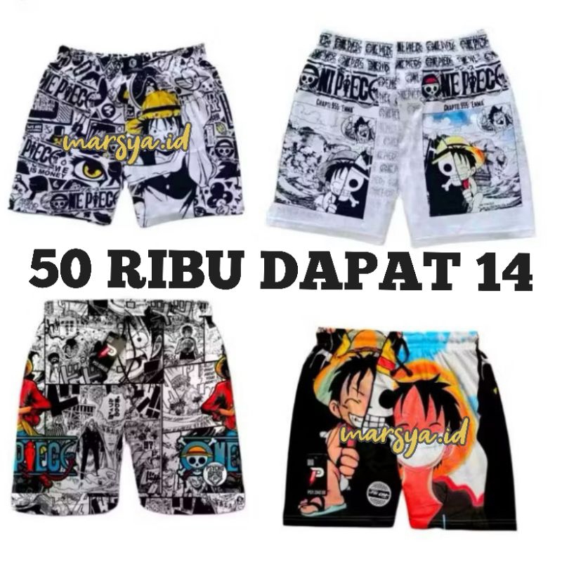 ราคา REDUCTION 50 THOUSAND GET 14 ชิ้น ONE PIECE CHARACTER MOTIF BOXER กางเกงขาสั้นสําหรับผู้ใหญ่ DI