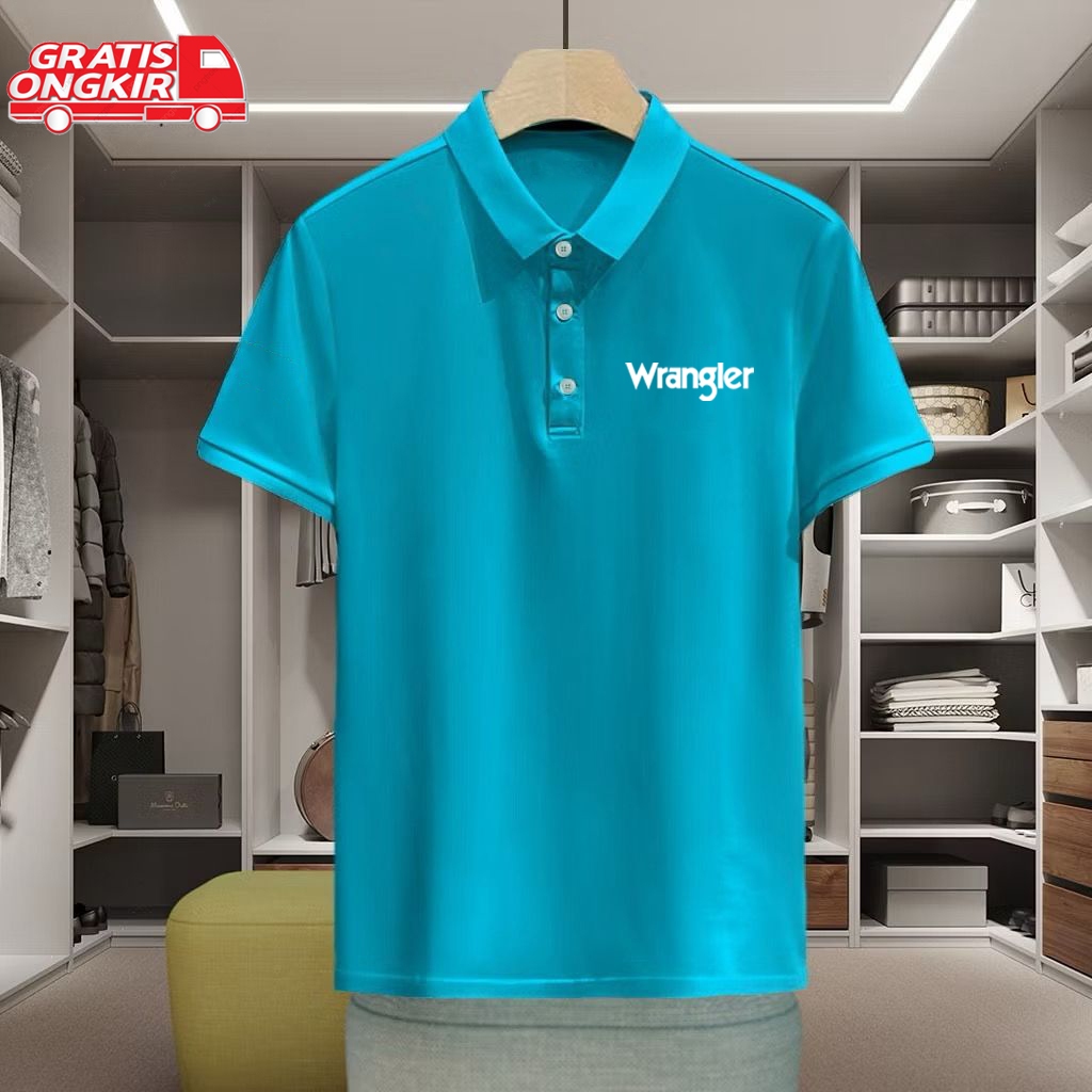 Wangler Polo Shirt White Motif Mens Short Sleeve Premium Unisex Collar Shirt