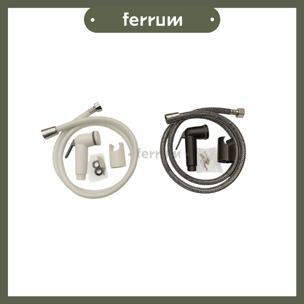 [ FERRUM ] Jet Shower Closet Shower Toilet Bidet / Shower Bidet White & Black ABUSS