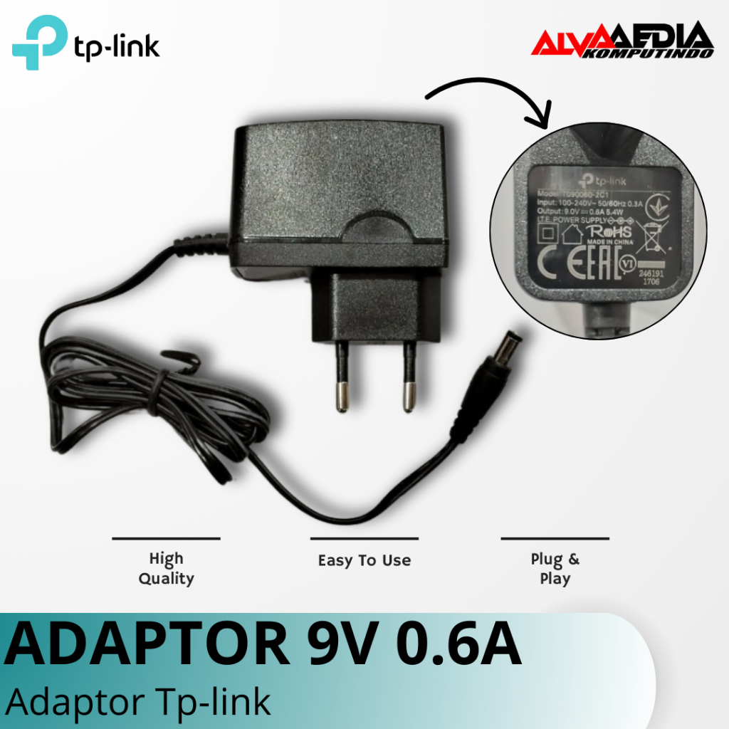 TP-LINK ADAPTER 9V 0.6A