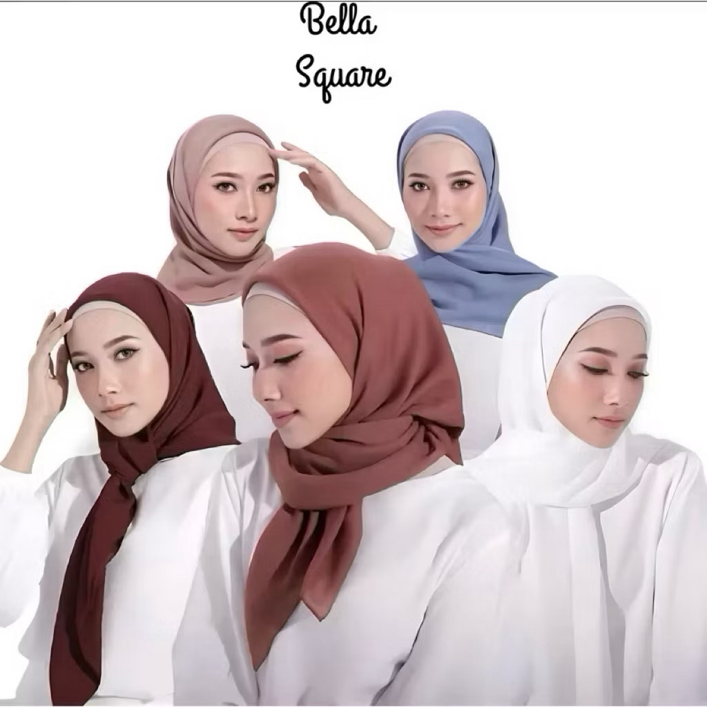 BELLA SQUARE HIJAB / PREMIUM POLLYCOTTON HIJAB / ราคา / PREMIUM SQUARE HIJAB
