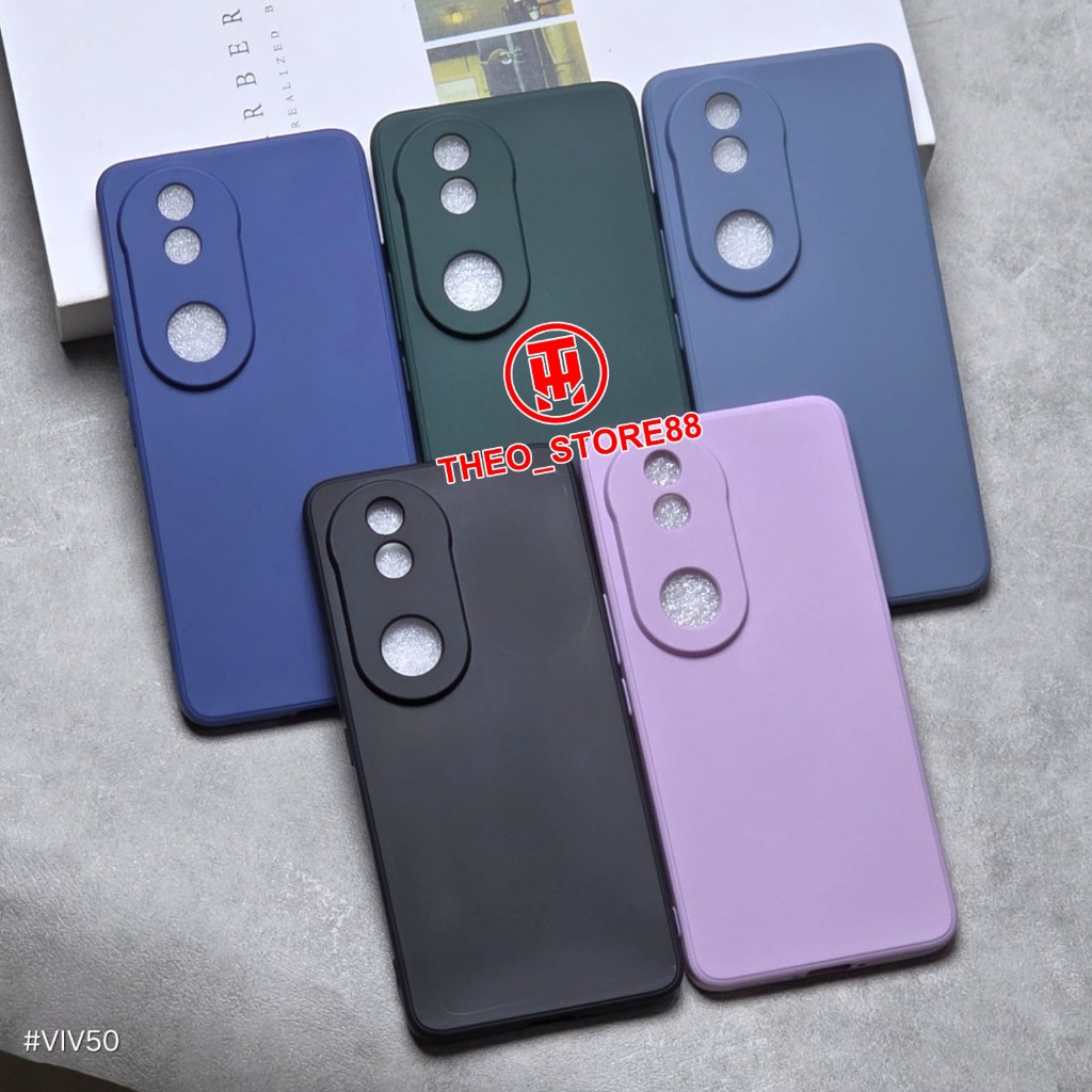 VIVO V50 CASE MACAROON SQUARE EDGE CASE LIQUID EDGE VIVO V50