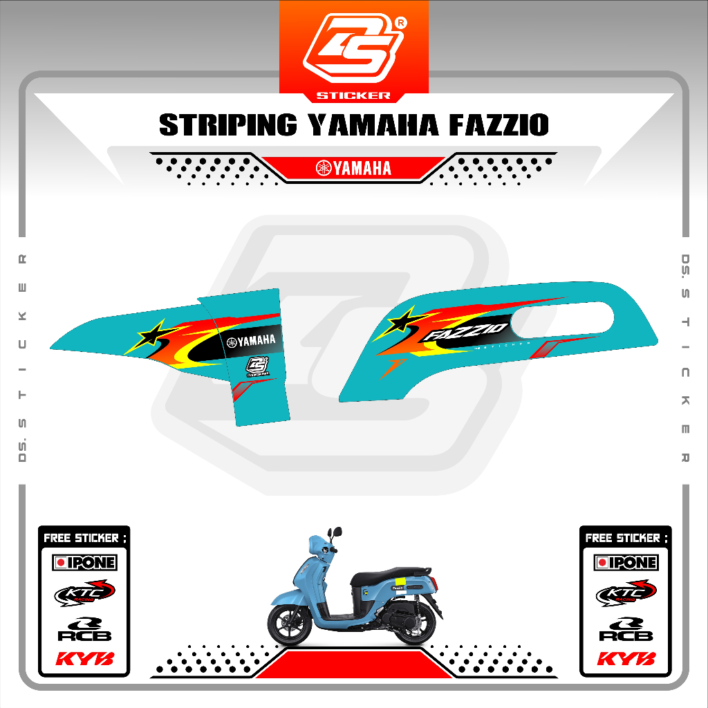 Fazzio สติ๊กเกอร์ติดมอเตอร์ไซค์ Decal Striping Fazzio DS280525 สติ๊กเกอร์ DS