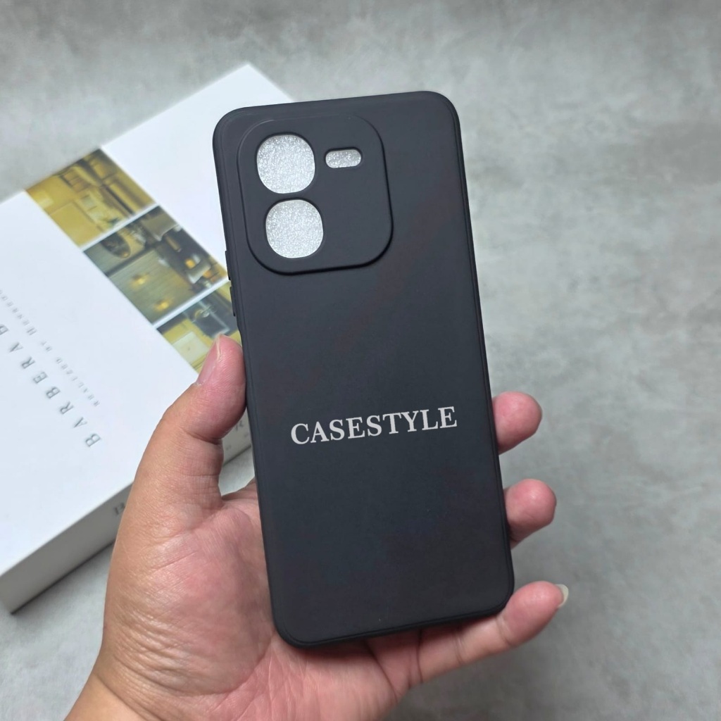 เคส Iqoo Z9X Iqoo Z9 5G Softcase Candy Macaron Square Black Plain Case Iqoo Z9X Iqoo Z9 5G - Casesty