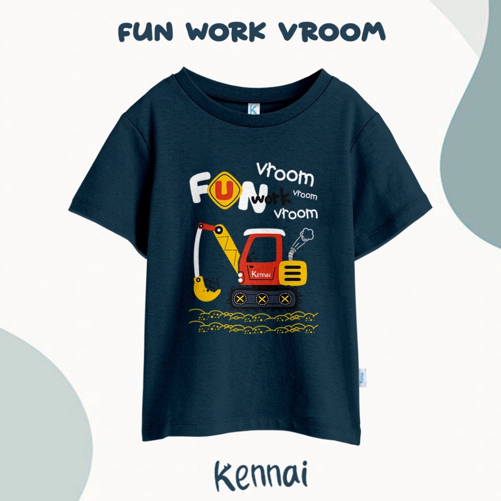 CODE P77Z Kennai FUN WORK VROOM เสื้อยืดเด็ก อายุ 113 ปี