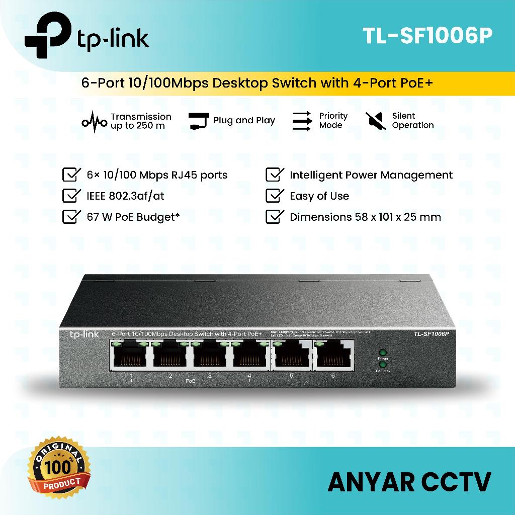 TP-Link TL-SF1006P 6-Port 10/100Mbps Desktop Switch พร้อม 4-Port PoE+