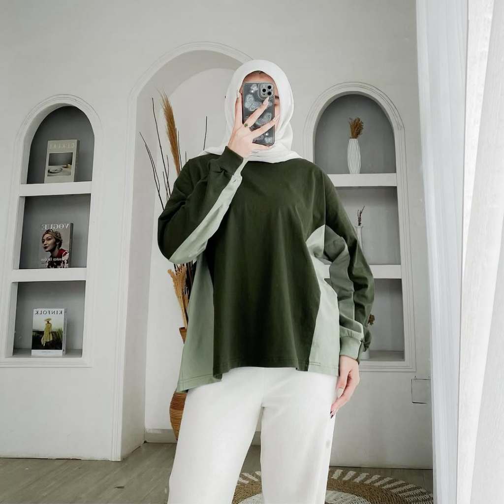 เสื้อจัมโบ้ Auzura HS Size ML XL XXL XXXL LD 100-136 CM Combed 24s วัสดุ Oversize ผู้หญิงแขนยาวพรีเม