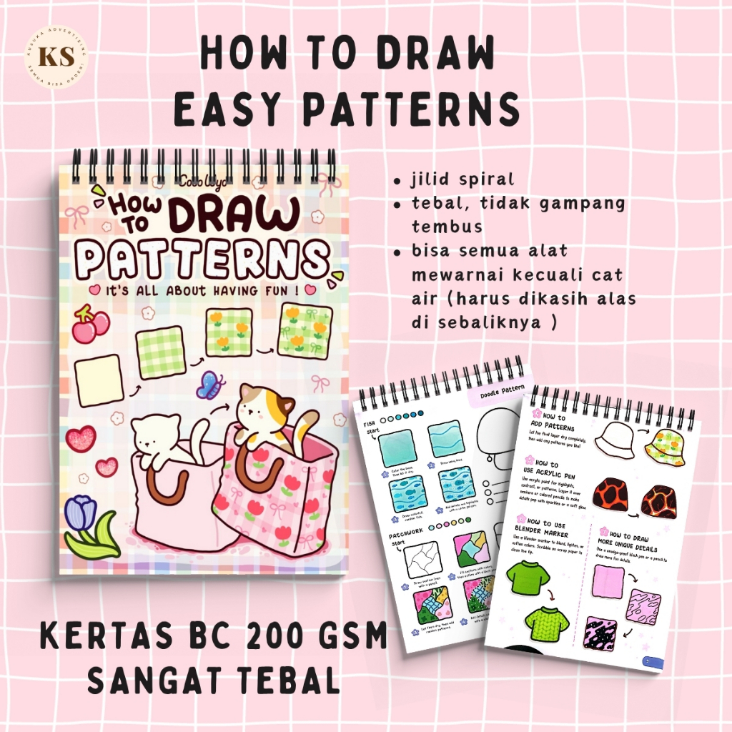 HOW TO DRAW EASY PATTERNS BC Paper 200 GSM สมุดระบายสีหนามากสําหรับผู้ใหญ่และเด็ก สมุดระบายสีฝึกระบายสี