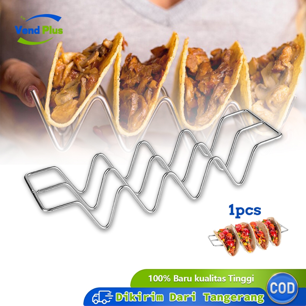Taco ที่วางพิซซ่าสแตนเลส 304 Taco Shell 4 Grid Taco Leather Stand Rack