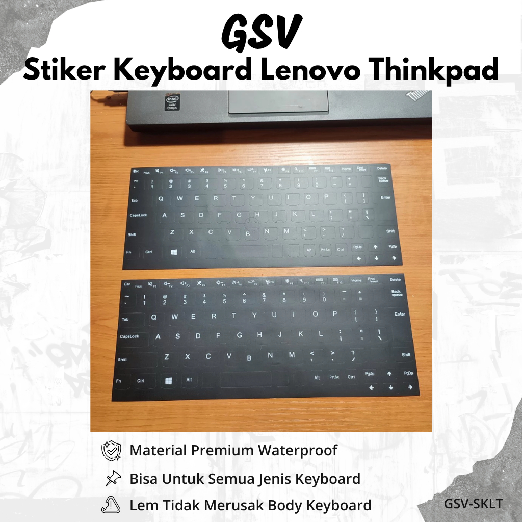 Lenovo Thinkpad 12" Fullset Keyboard Sticker Type X230 T440 T450 Etc.