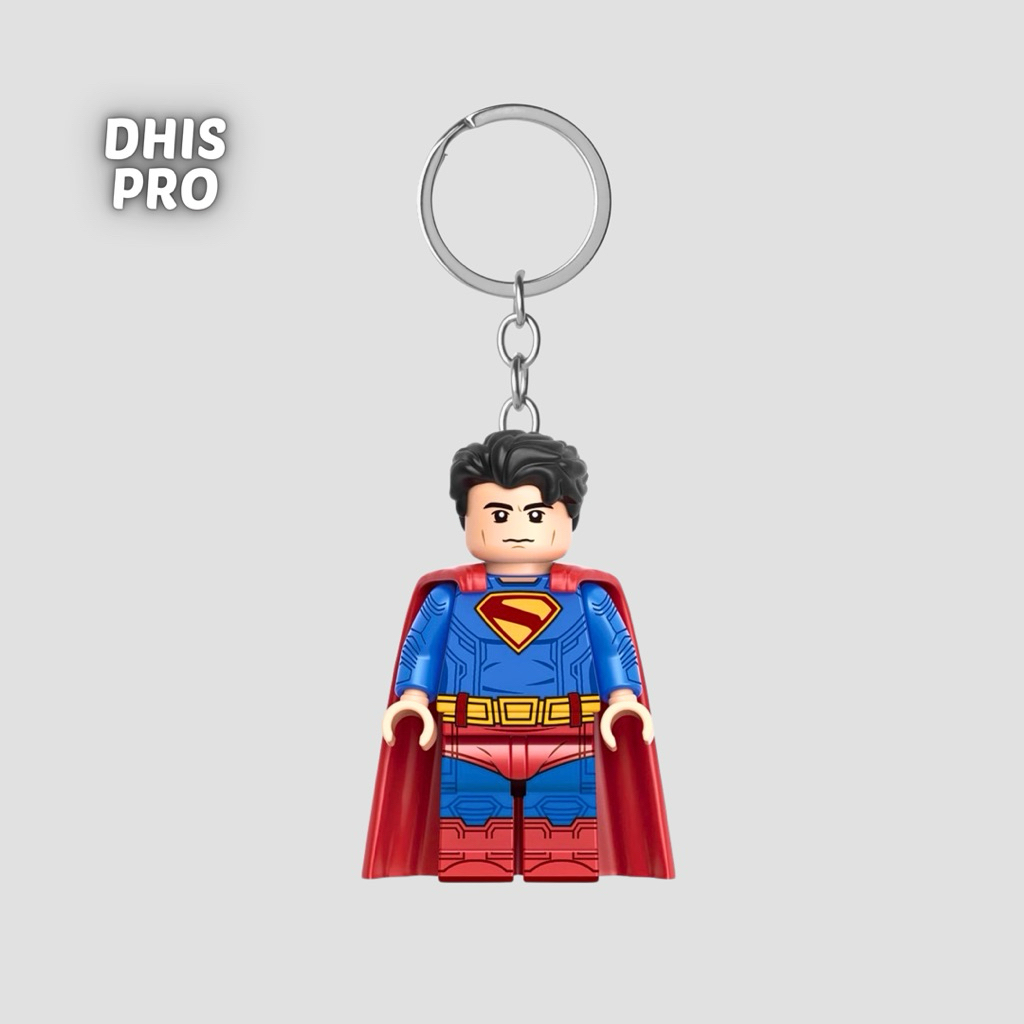 GANTUNGAN Dhis Project LEGO Minifigure Superman DC Studios พวงกุญแจ
