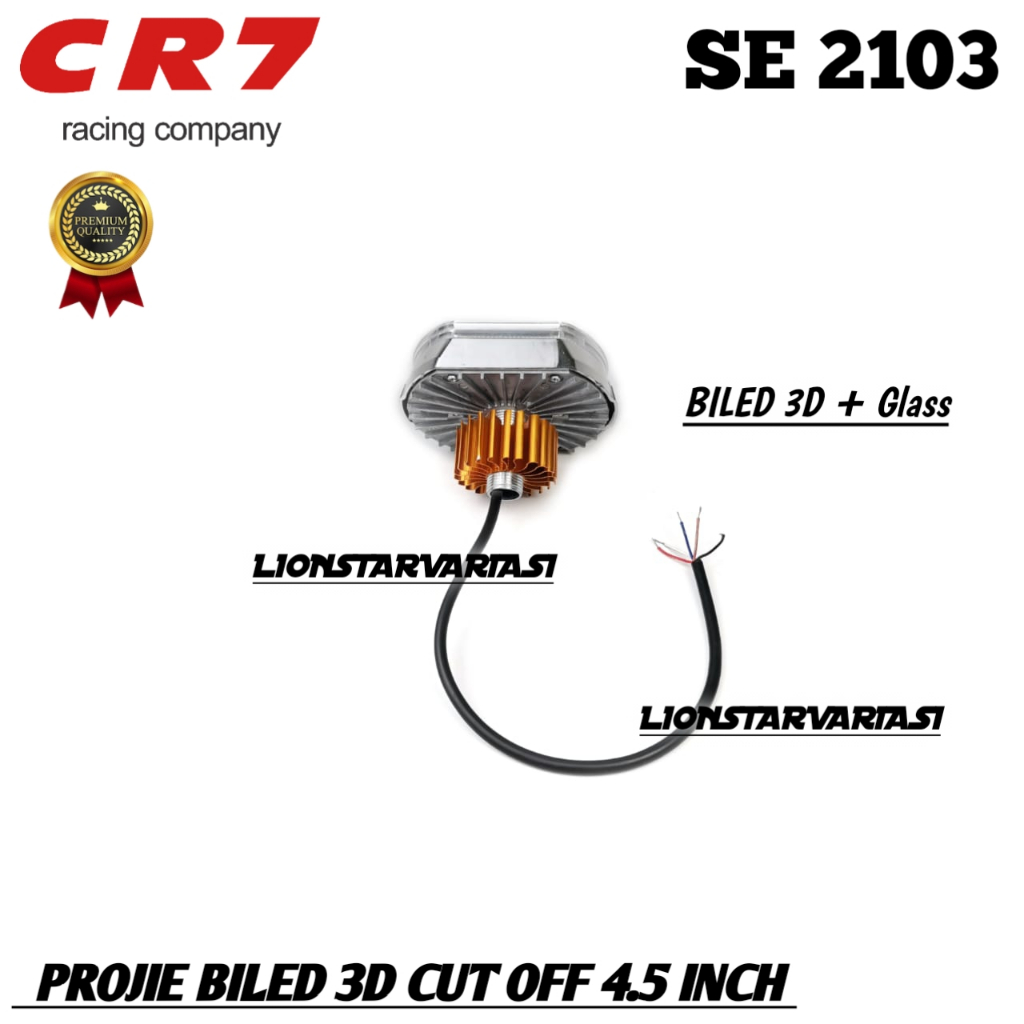 โปรเจคเตอร์โปรเจคเตอร์บิล 4.5 นิ้ว 3D CR7 SE 2103 Plus Devil Glass Shrud สูงต่ํา D2 มอเตอร์รถ Piw - รูปที่ 5