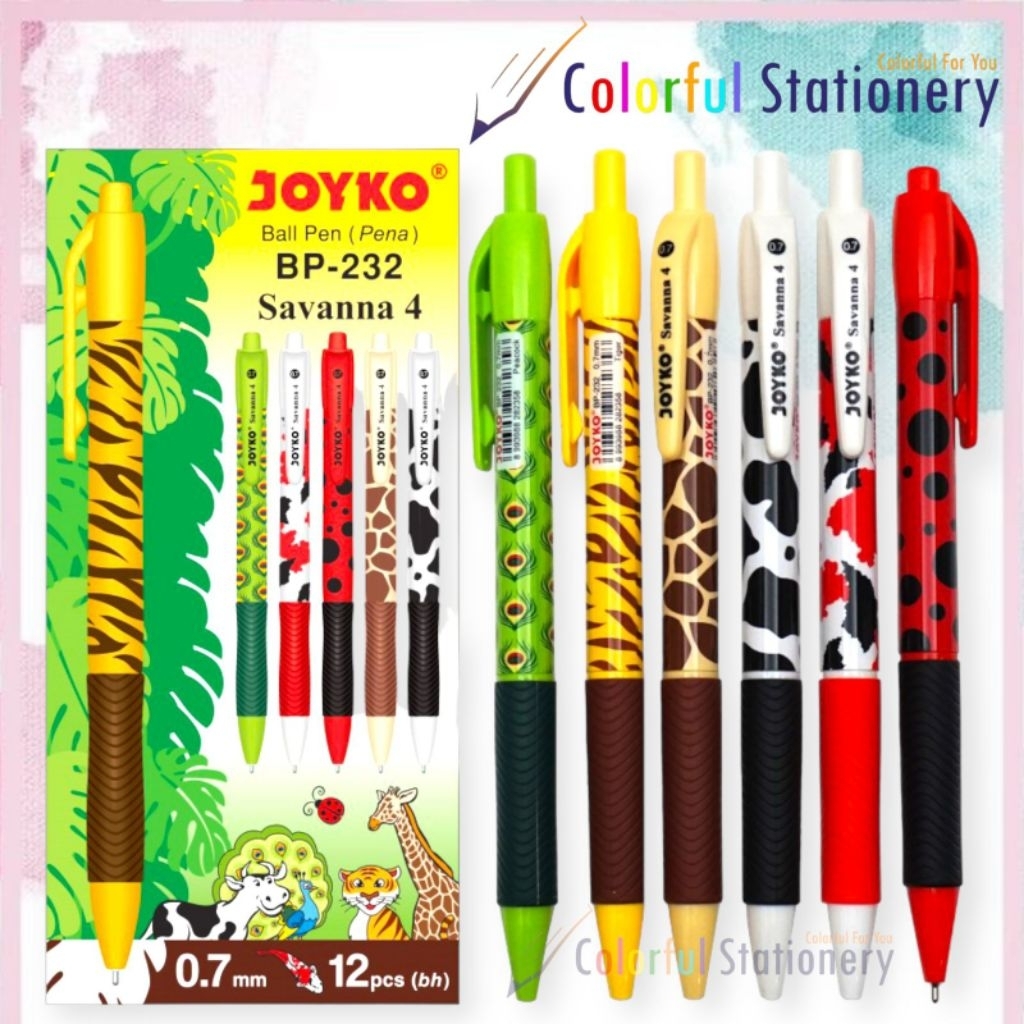 ปากกาลูกลื่น RK Joyko Savanna 4 BP-232 (12 ชิ้น)