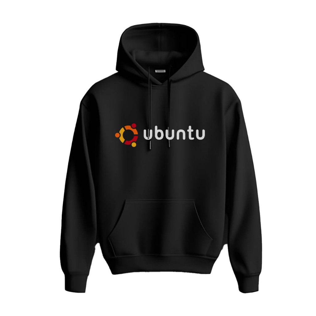 เสื้อฮู้ด uBuntu Linux _hoodie Sweater เสื้อฮู้ดผ้าฟลีซสีดําผ้าสีดํา