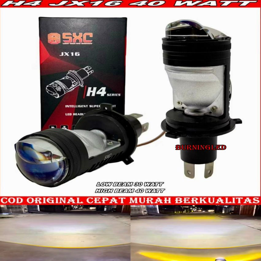 CAHAYA ORIGINAL H4 LED JX16 40 วัตต์ไฟหน้าใหม่ UPGRADE PREMIUM SXC ยี่ห้อ HIGH LOW AC DC H4 MINI PRO